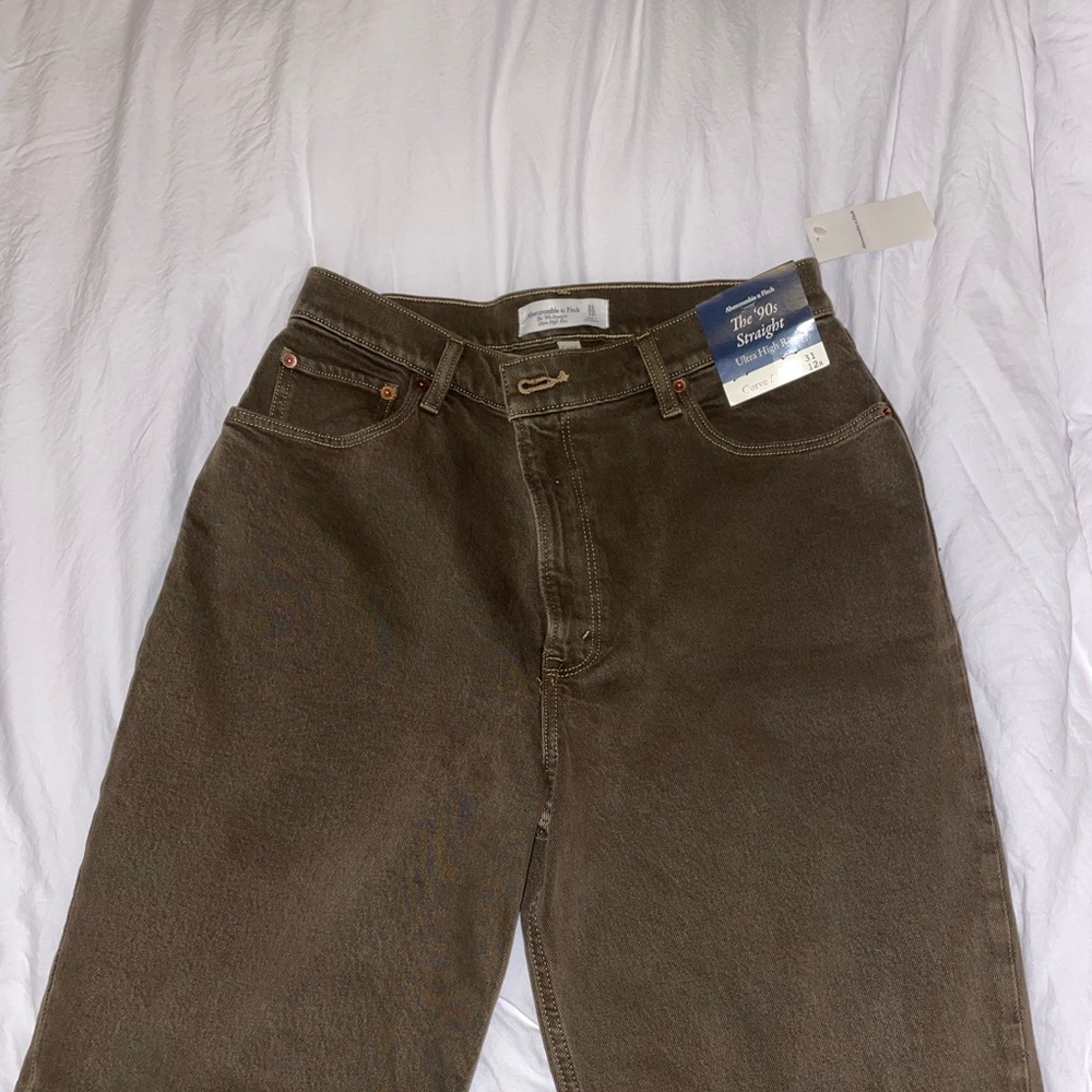 Abercrombie Brown Straight Leg Jeans, 31